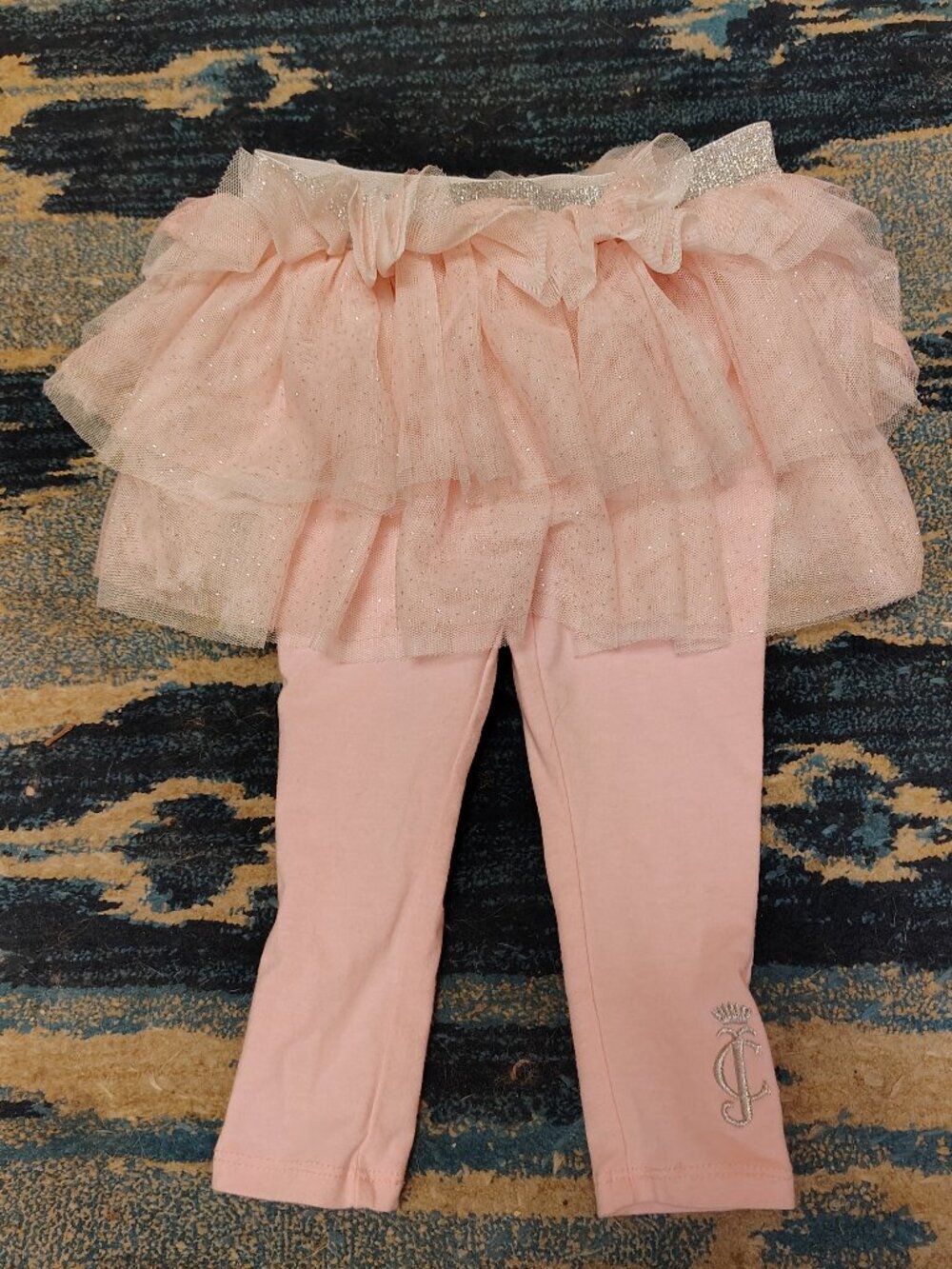 Juicy Couture toddler girl leggings with attached tutu skirt plus a bodysuit